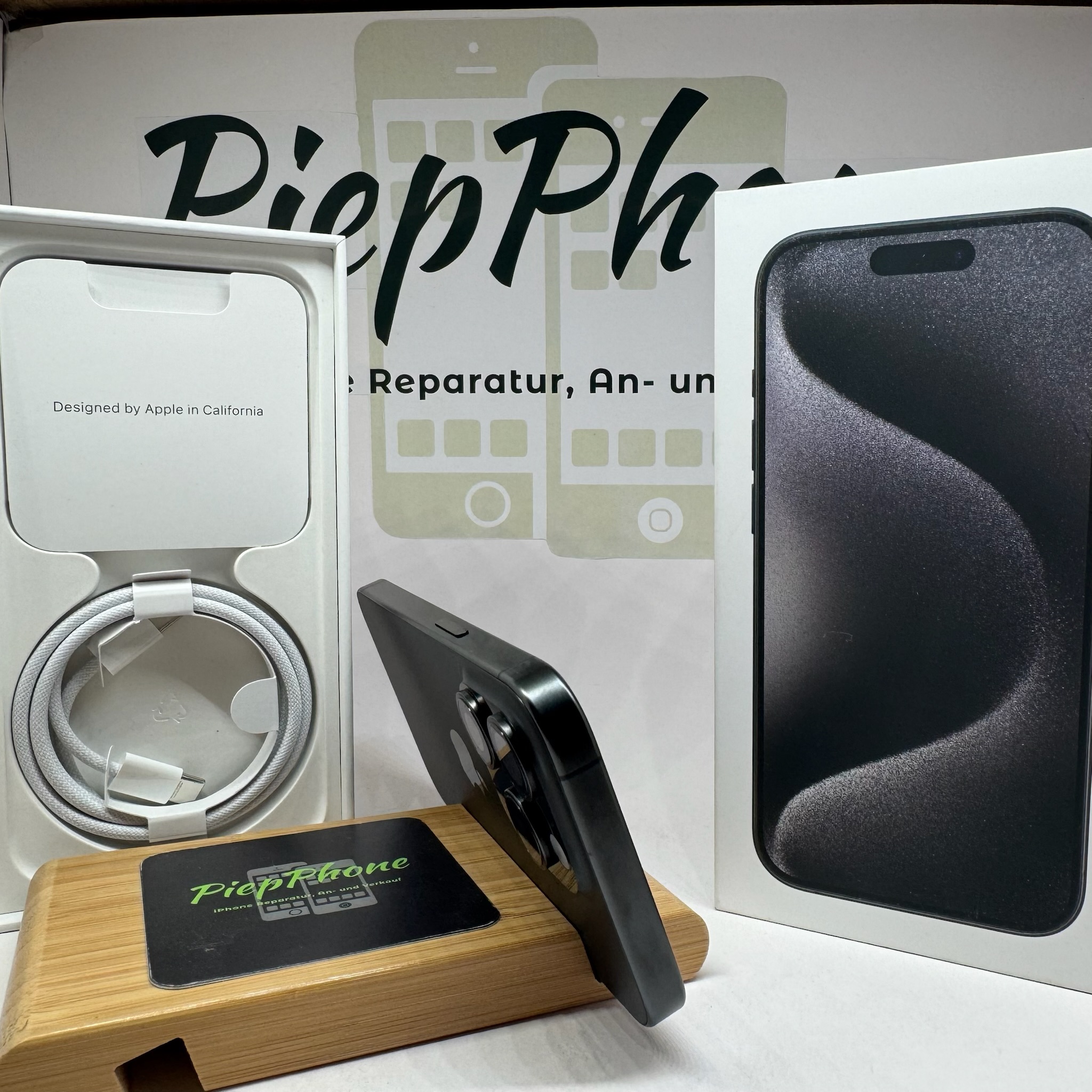 Apple IPhone 15 Pro mit 128 GB in titan black Akku NEU – Bild 8