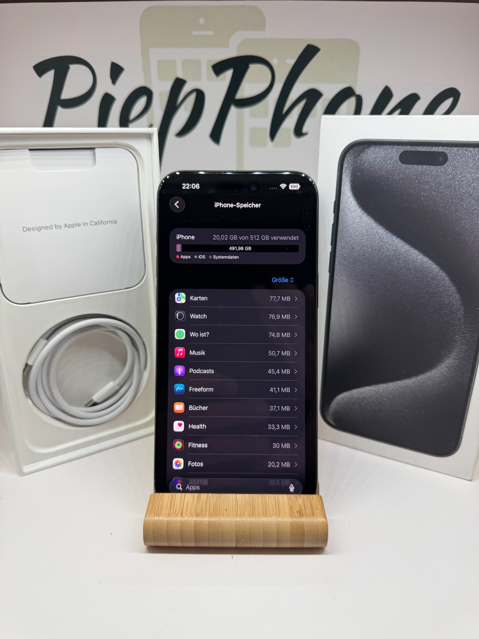 Apple IPhone 15 Pro Max mit 512GB titan black 1A ZUSTAND Akku 100% – Bild 2