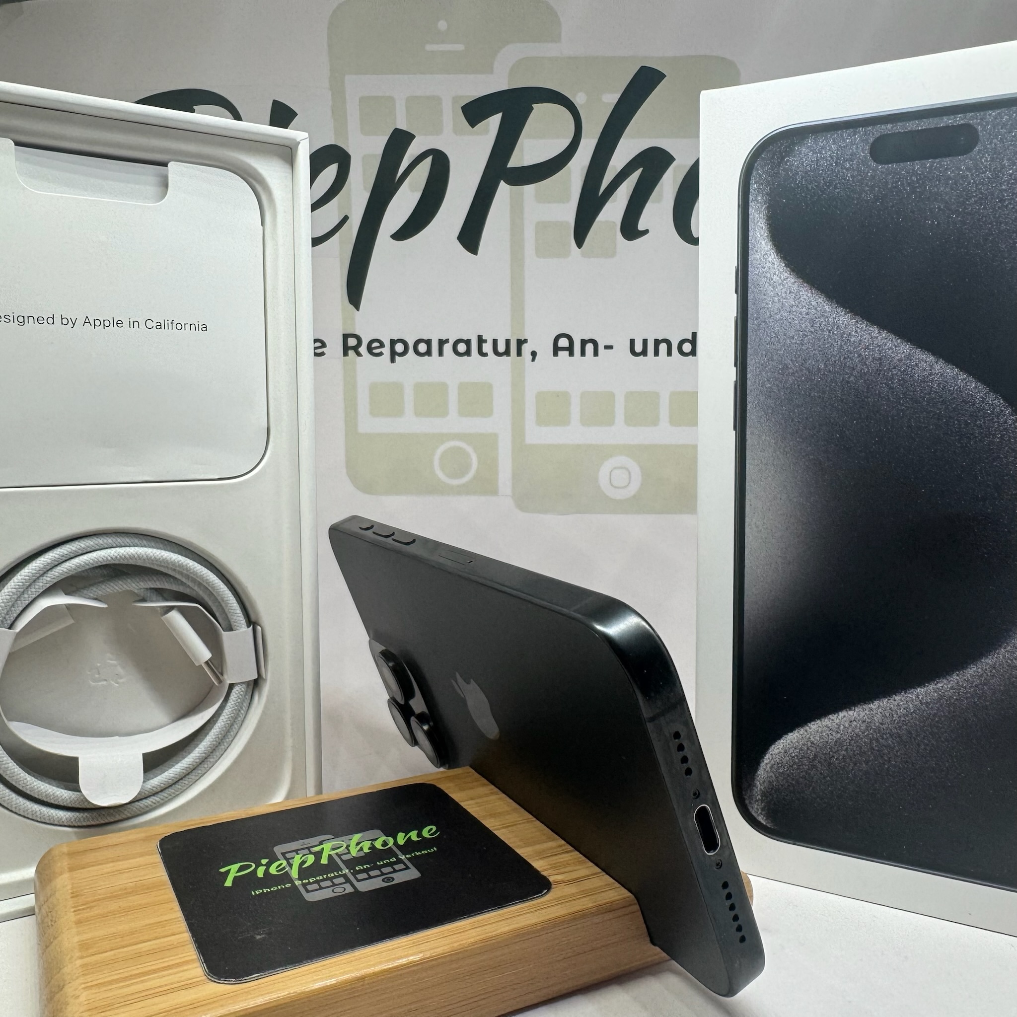 Apple iPhone 15 Pro Max mit 256GB titan black 1AZUSTAND Akku 100% – Bild 8