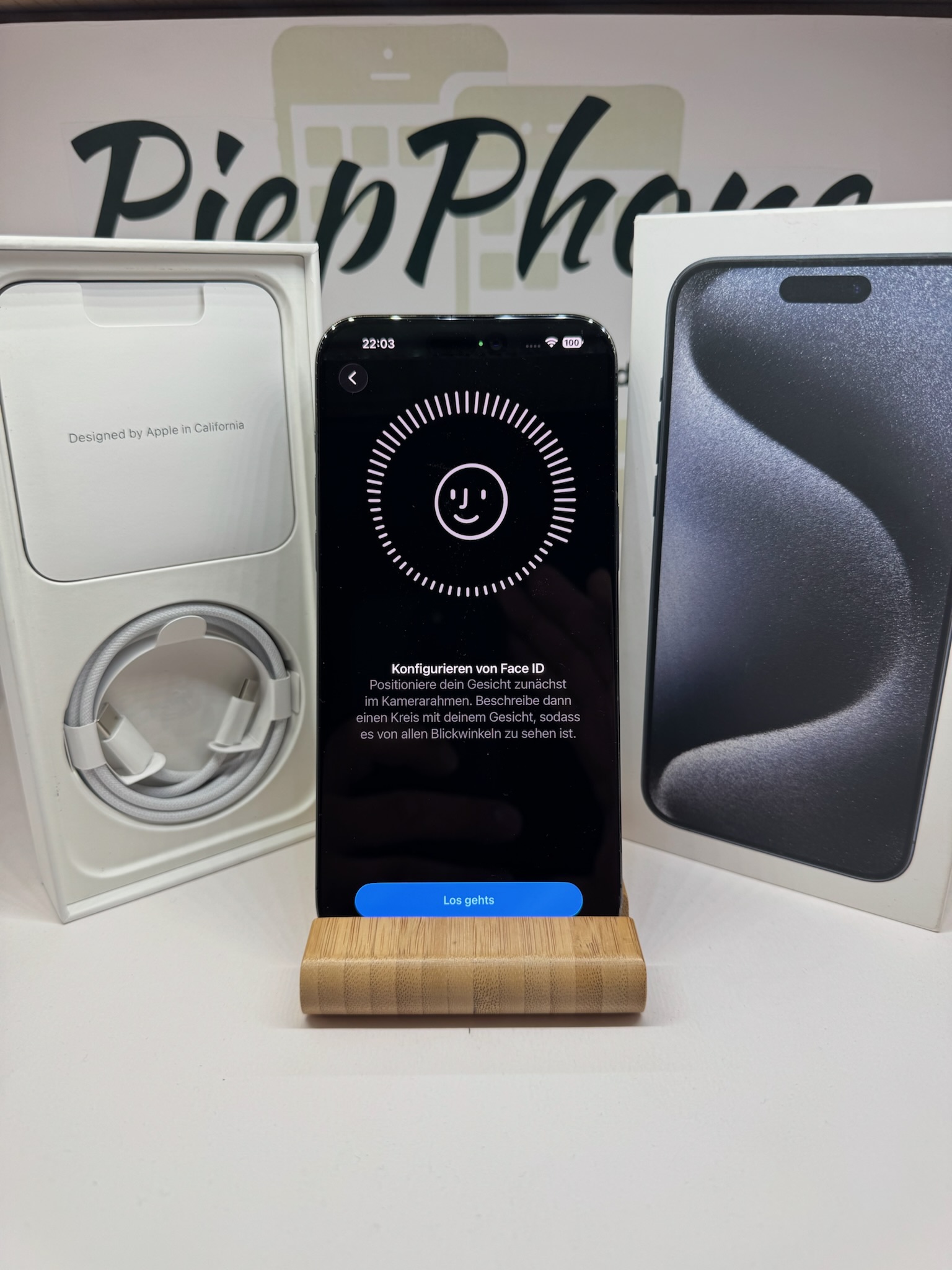 Apple IPhone 15 Pro Max mit 256 GB titan blau Akku NEU 100% – Bild 3