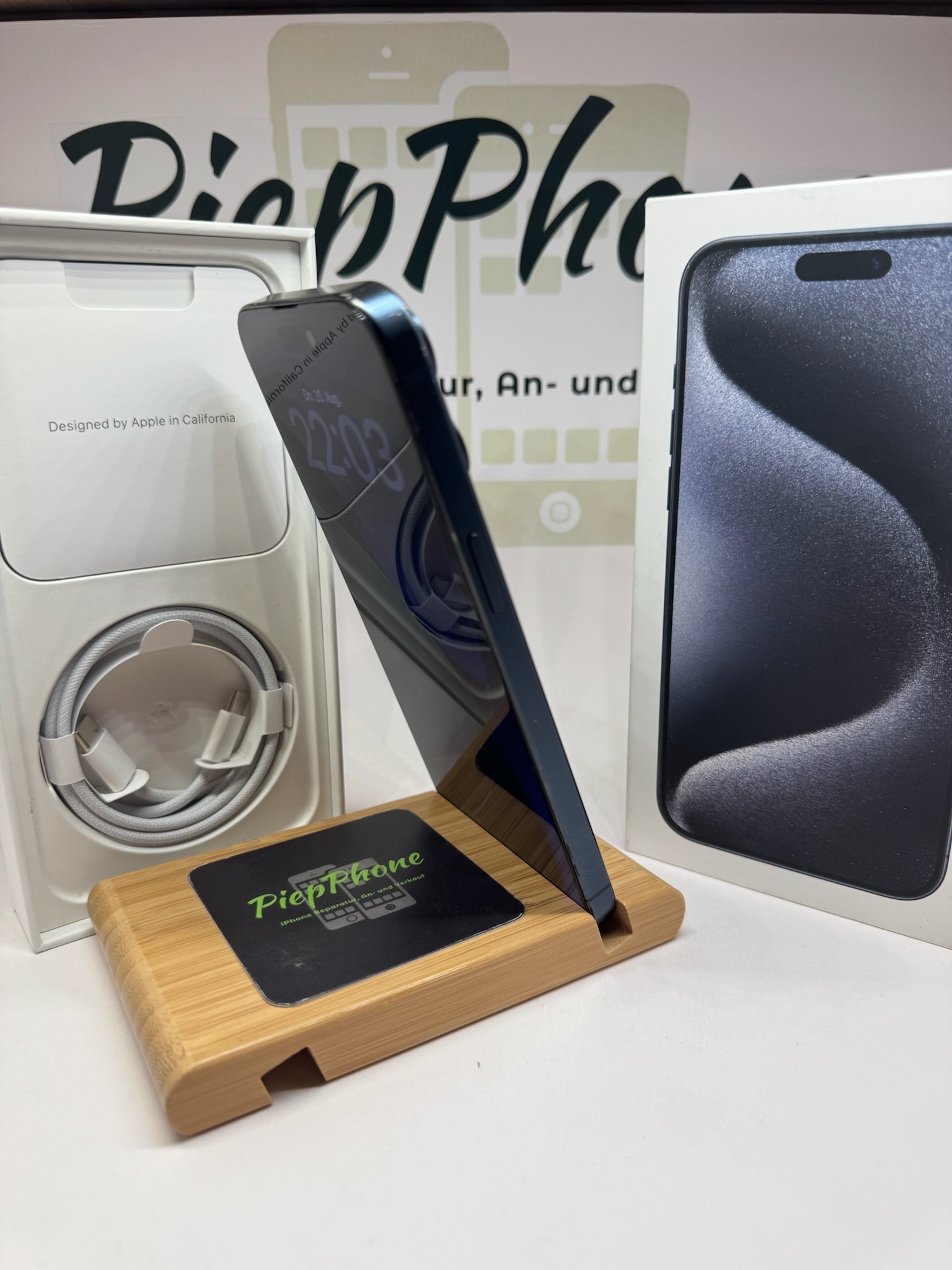 Apple IPhone 15 Pro Max mit 256 GB titan blau Akku NEU 100% – Bild 8