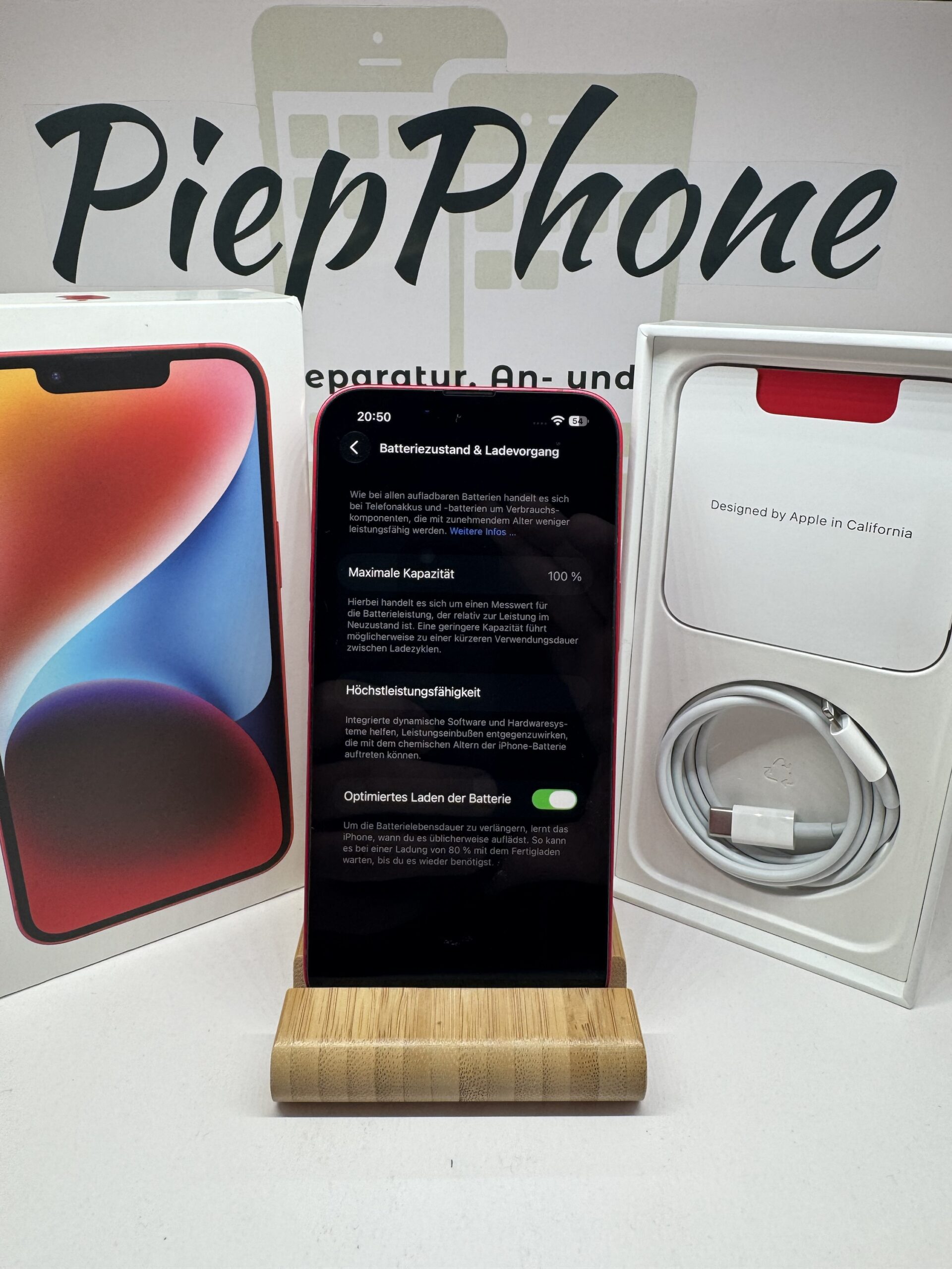 Apple iPhone 14 mit 128 GB red Edition Akku NEU 100% – Bild 3